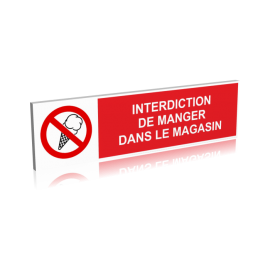 Interdiction de manger dans le magasin