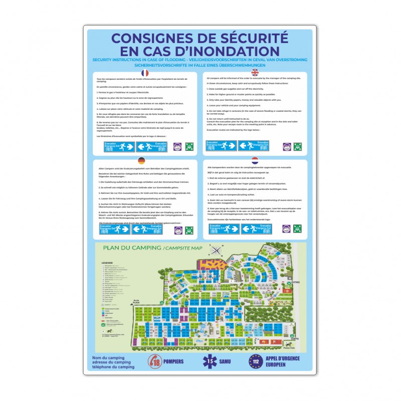 Consignes De Sécurité En Cas D'inondation Avec Plan - Signalétique ...