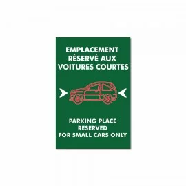 Panneau parking emplacement réservé aux voitures courtes